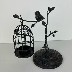 Vintage Yankee Candle-black wire/bird cage votive candle holder
